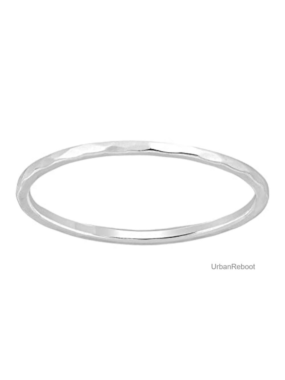 Hammered Texture Stacking Ring 1mm Skinny 925 Sterling Silver